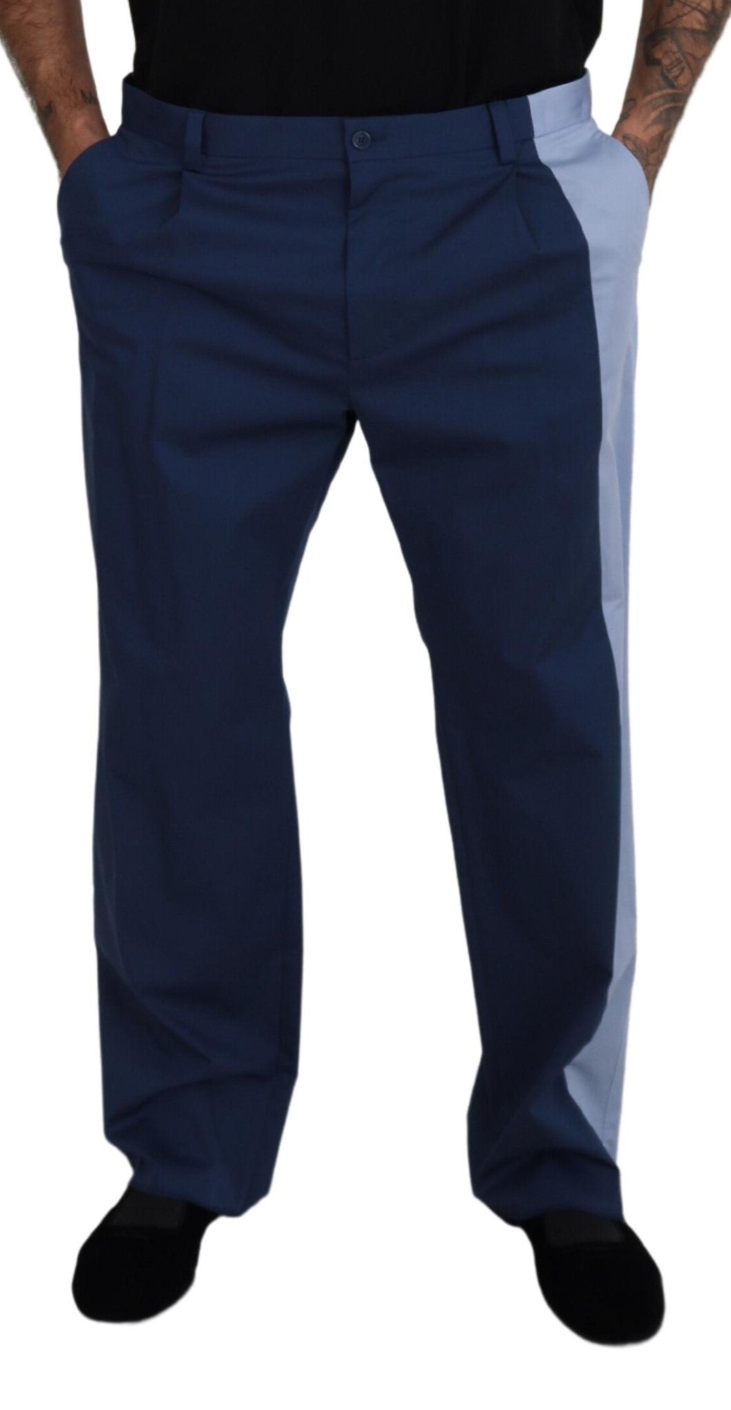 Pantalones elegantes de mezcla de algodón azul de Dolce &amp; Gabbana para hombre