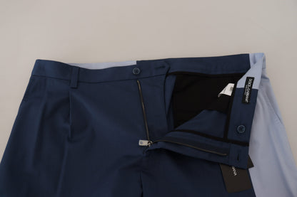 Pantalones elegantes de mezcla de algodón azul de Dolce &amp; Gabbana para hombre