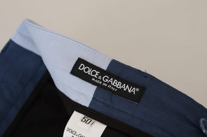 Pantalones elegantes de mezcla de algodón azul de Dolce &amp; Gabbana para hombre