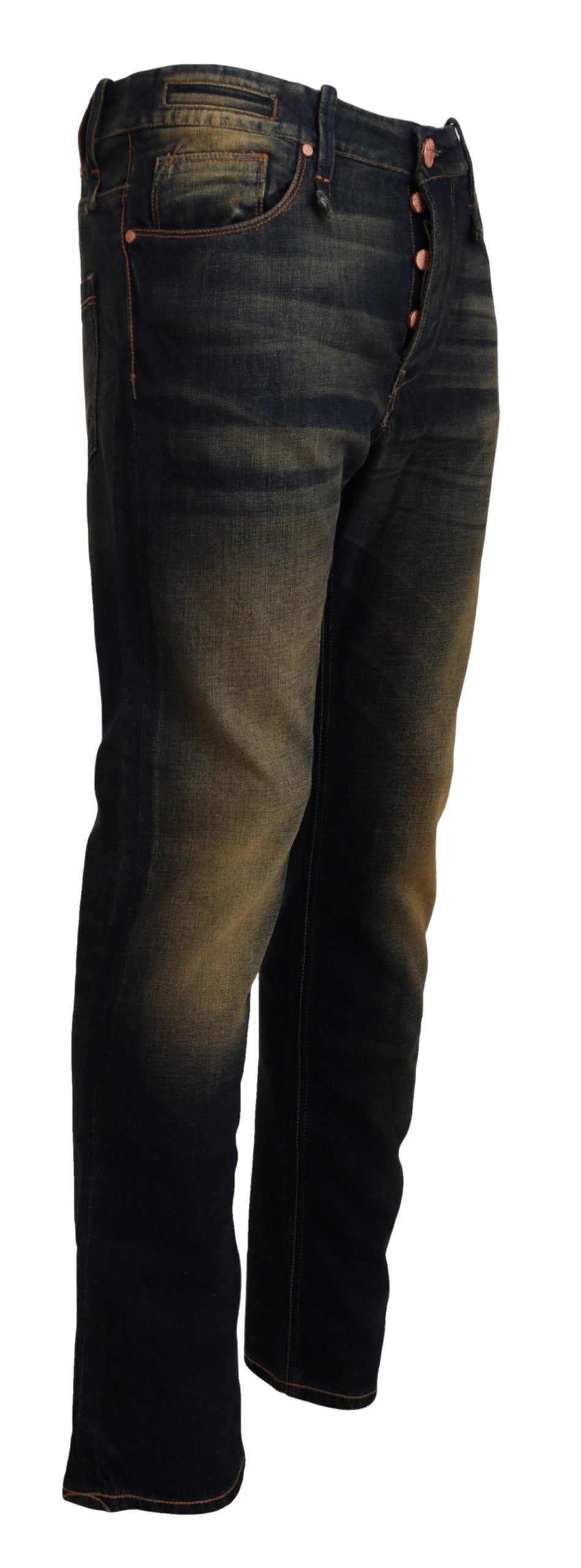 Acht Elegant Blue Washed Denim Pants - Authentic Craftsmanship