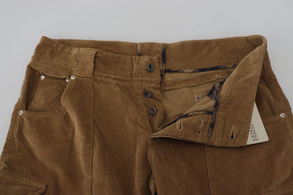 Ermanno Scervino Chic pantalones cargo de pana marrón