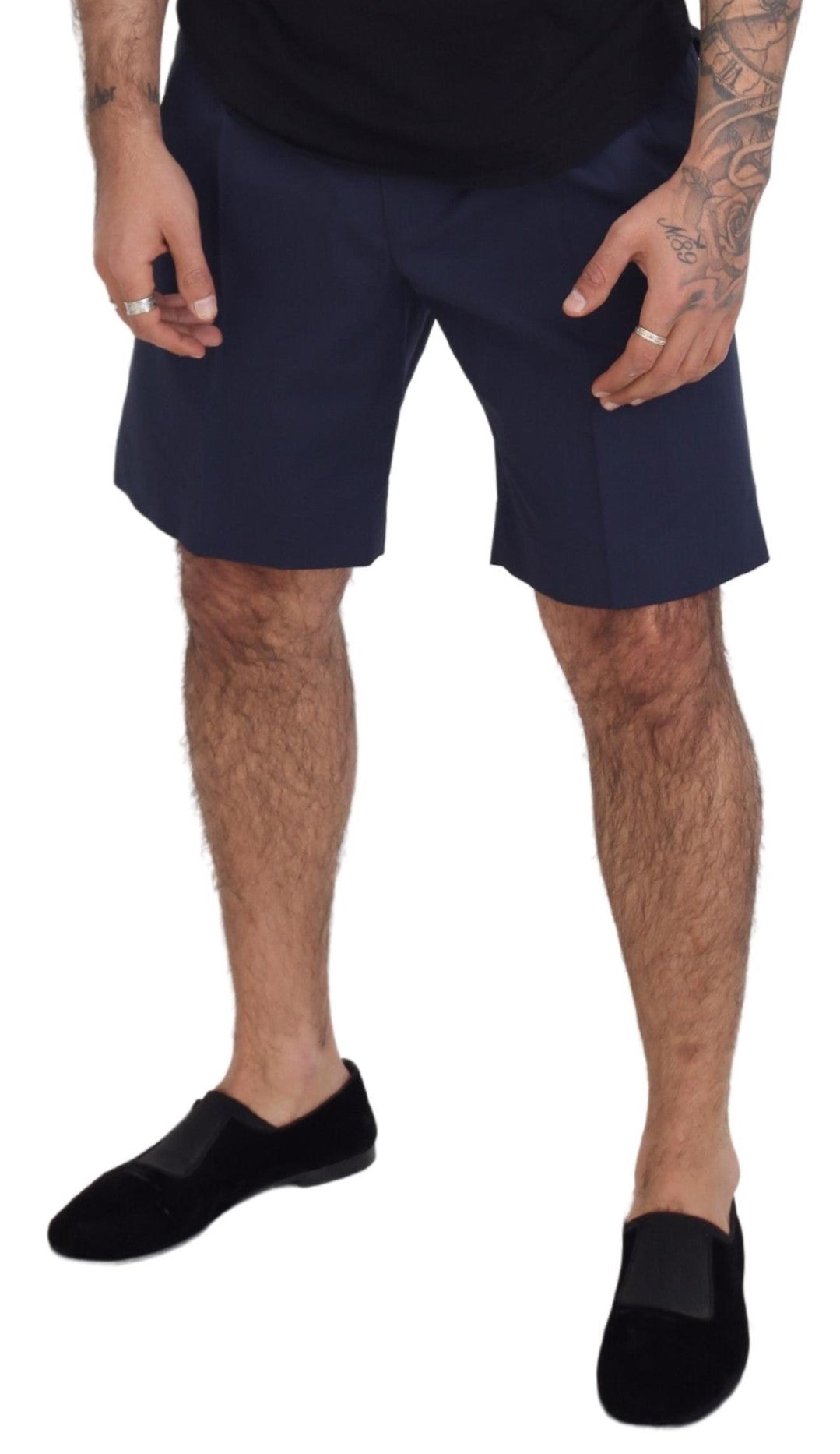 Elegantes pantalones cortos chinos azules de Dolce &amp; Gabbana