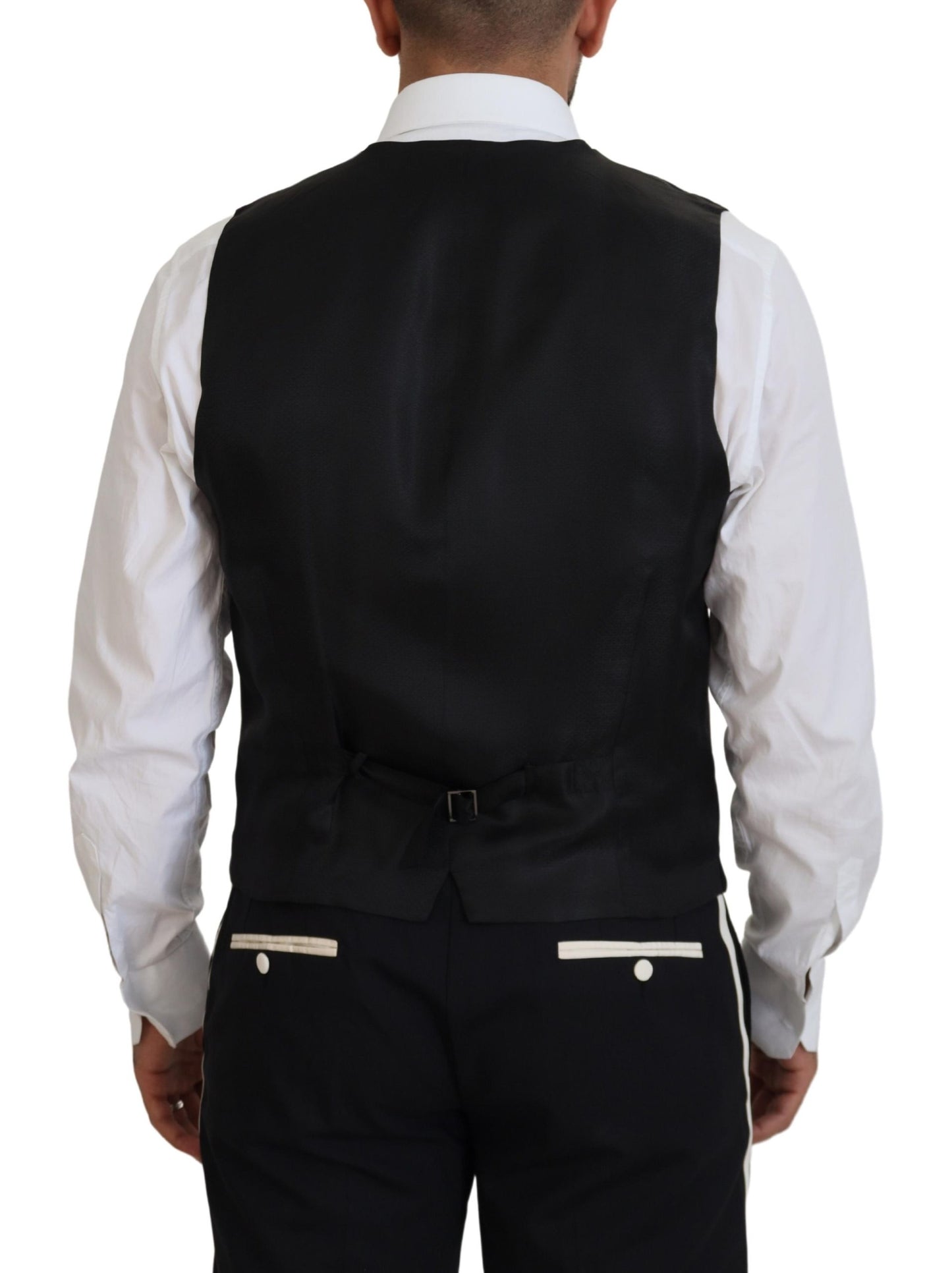 Traje elegante de tres piezas entallado en blanco y negro de Dolce &amp; Gabbana
