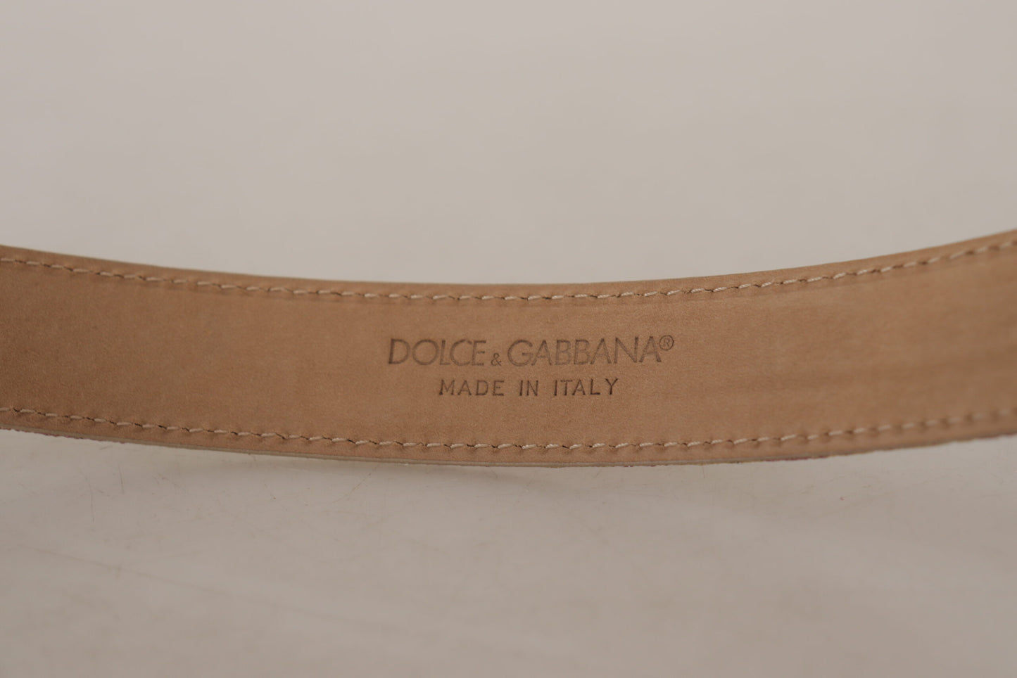 Cinturón elegante de piel en dorado y rosa de Dolce &amp; Gabbana