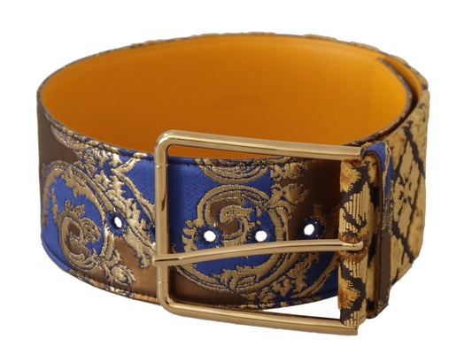 Cinturón elegante de piel azul con hebilla de metal de Dolce &amp; Gabbana