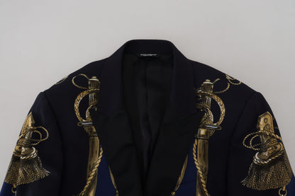 Blazer elegante de martini multicolor de Dolce &amp; Gabbana