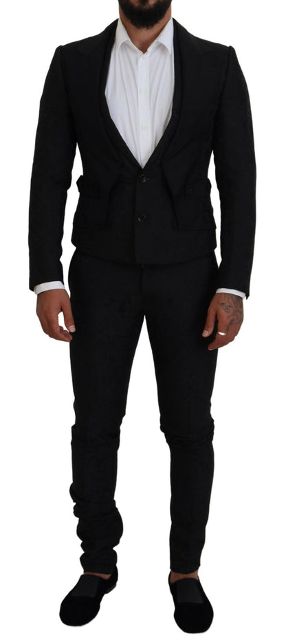 Elegante traje martini negro de Dolce &amp; Gabbana para el hombre moderno