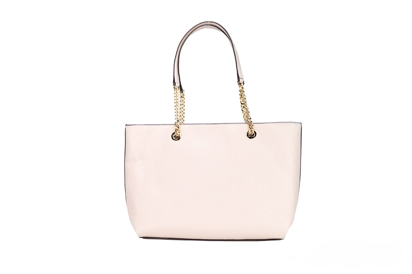 Bolso tote Jet Set de Michael Kors de piel color rubor en polvo mediano con cierre de cremallera en la parte delantera y cadena