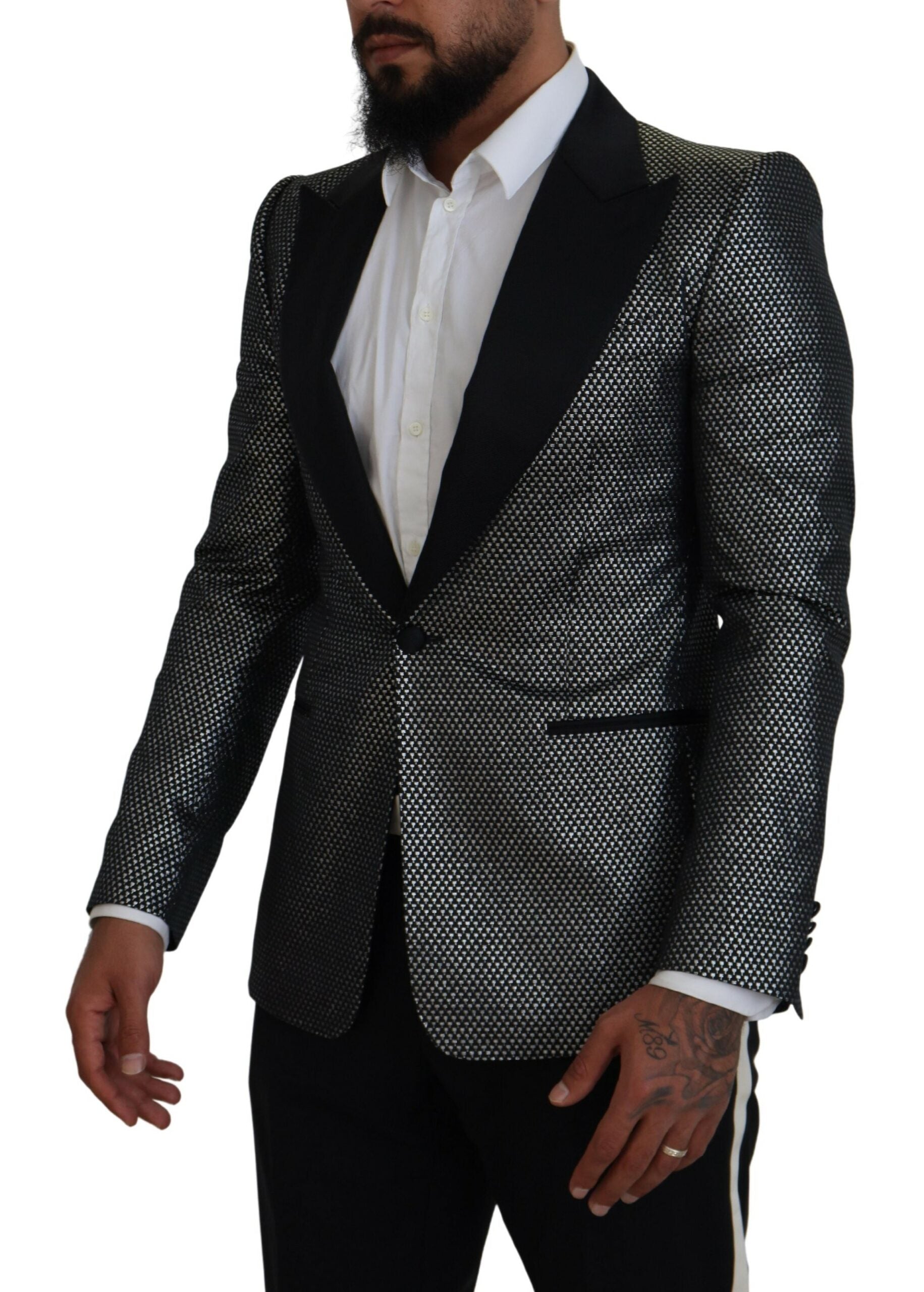 Blazer elegante de jacquard con botonadura sencilla de Dolce &amp; Gabbana