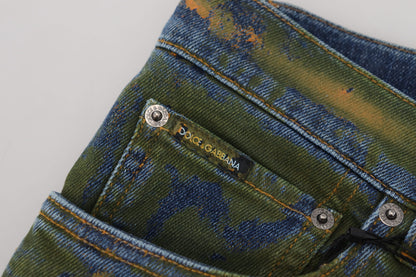 Dolce & Gabbana Chic Slim-Fit Denim Jeans in Green Wash