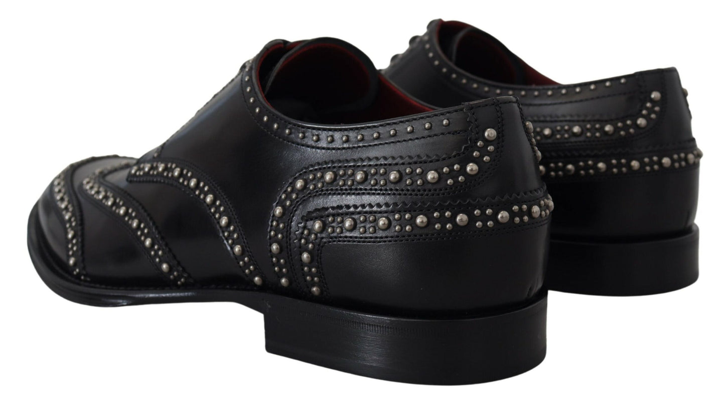 Elegantes zapatos Derby negros con tachuelas de Dolce &amp; Gabbana