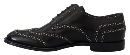 Elegantes zapatos Derby negros con tachuelas de Dolce &amp; Gabbana