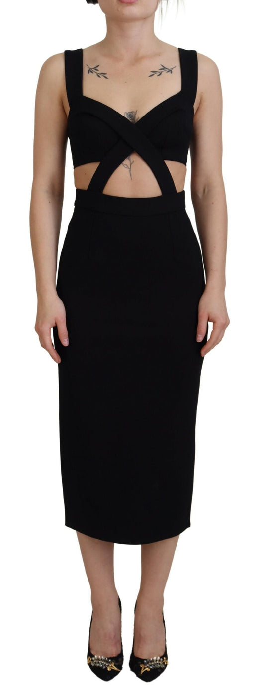 Vestido midi elegante negro de Dolce &amp; Gabbana