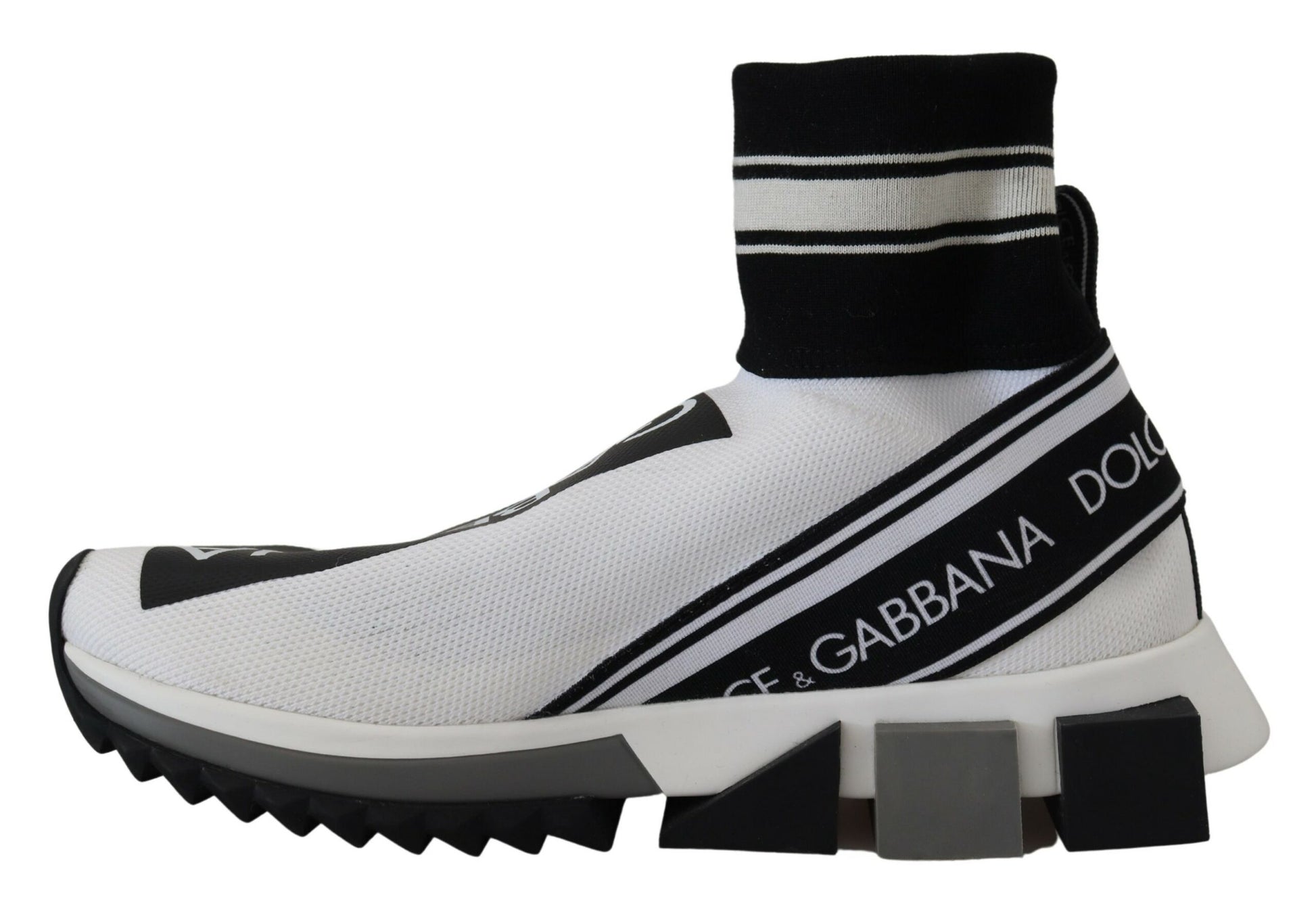 Zapatillas sin cordones Sorrento elegantes en blanco y negro de Dolce &amp; Gabbana