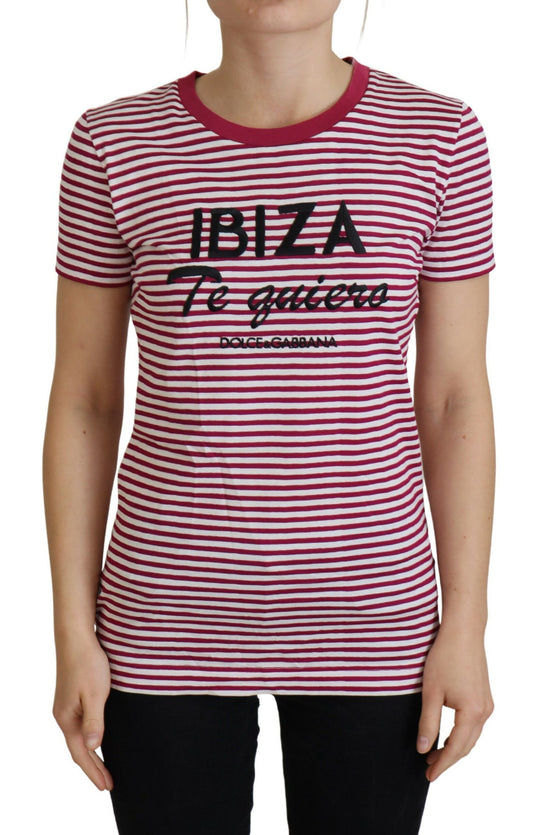 Camiseta de cuello redondo a rayas Ibiza exclusiva de Dolce &amp; Gabbana