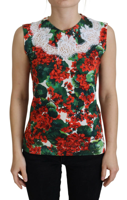 Camiseta sin mangas con estampado floral elegante de Dolce &amp; Gabbana