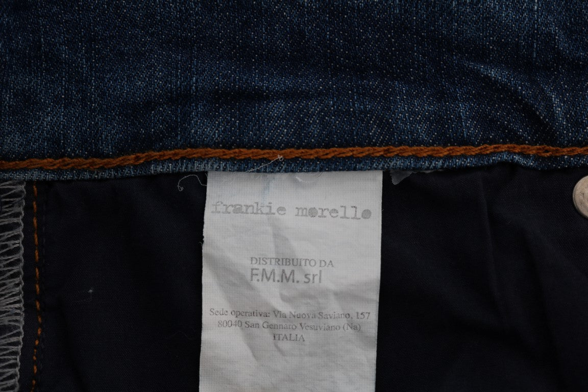 Frankie Morello Svelte Italian Denim - Vaqueros azules de corte ajustado