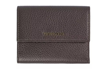 Cartera de mujer de piel marrón Trussardi
