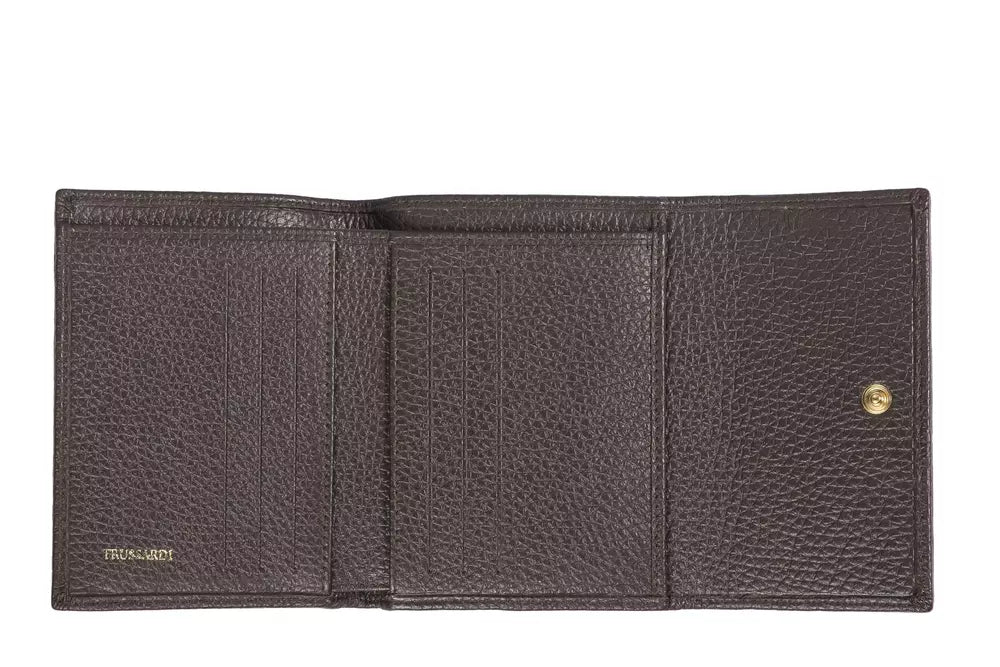 Cartera de mujer de piel marrón Trussardi