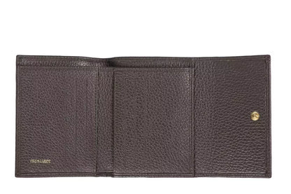 Cartera de mujer de piel marrón Trussardi