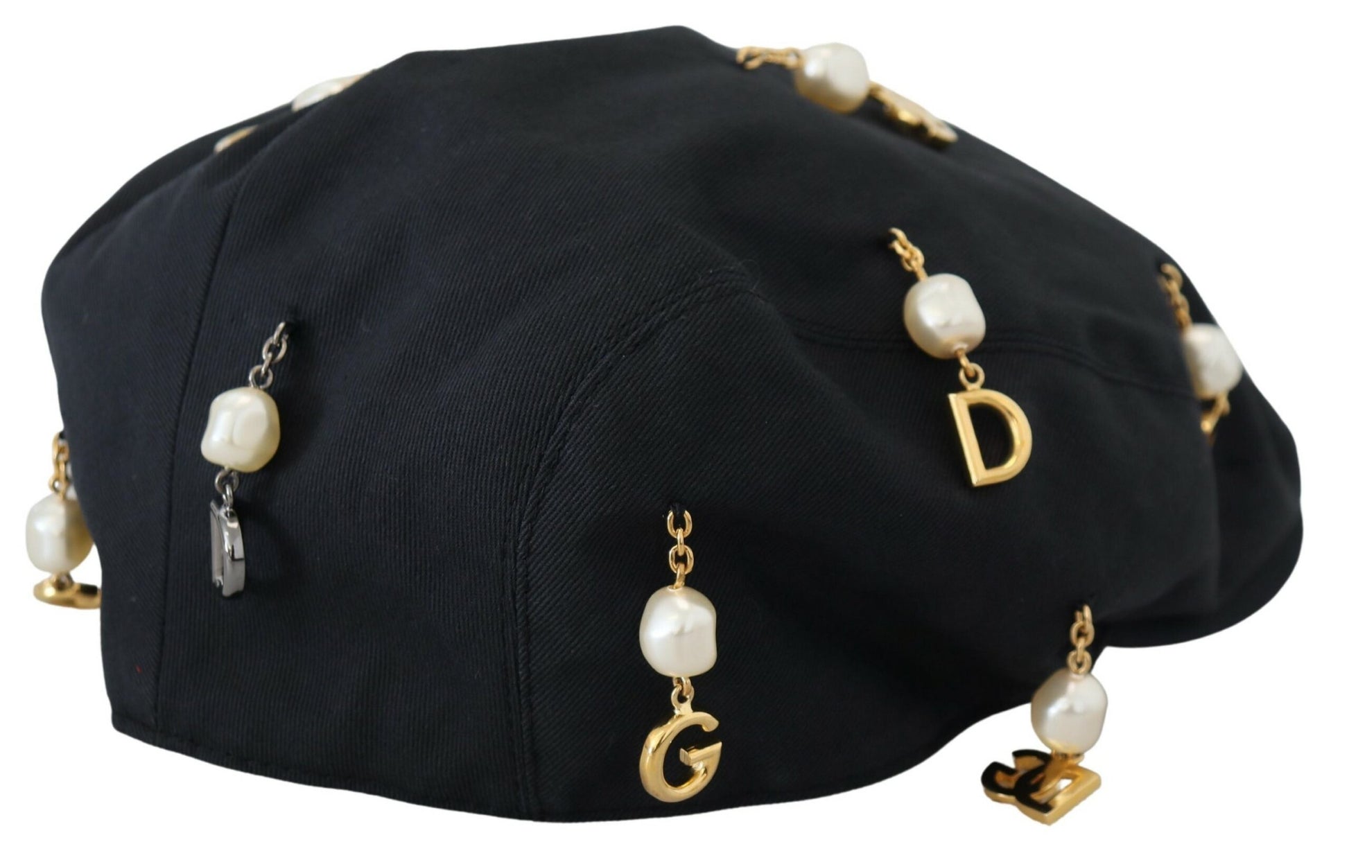 Elegante gorro de vendedor de periódicos de algodón negro de Dolce &amp; Gabbana