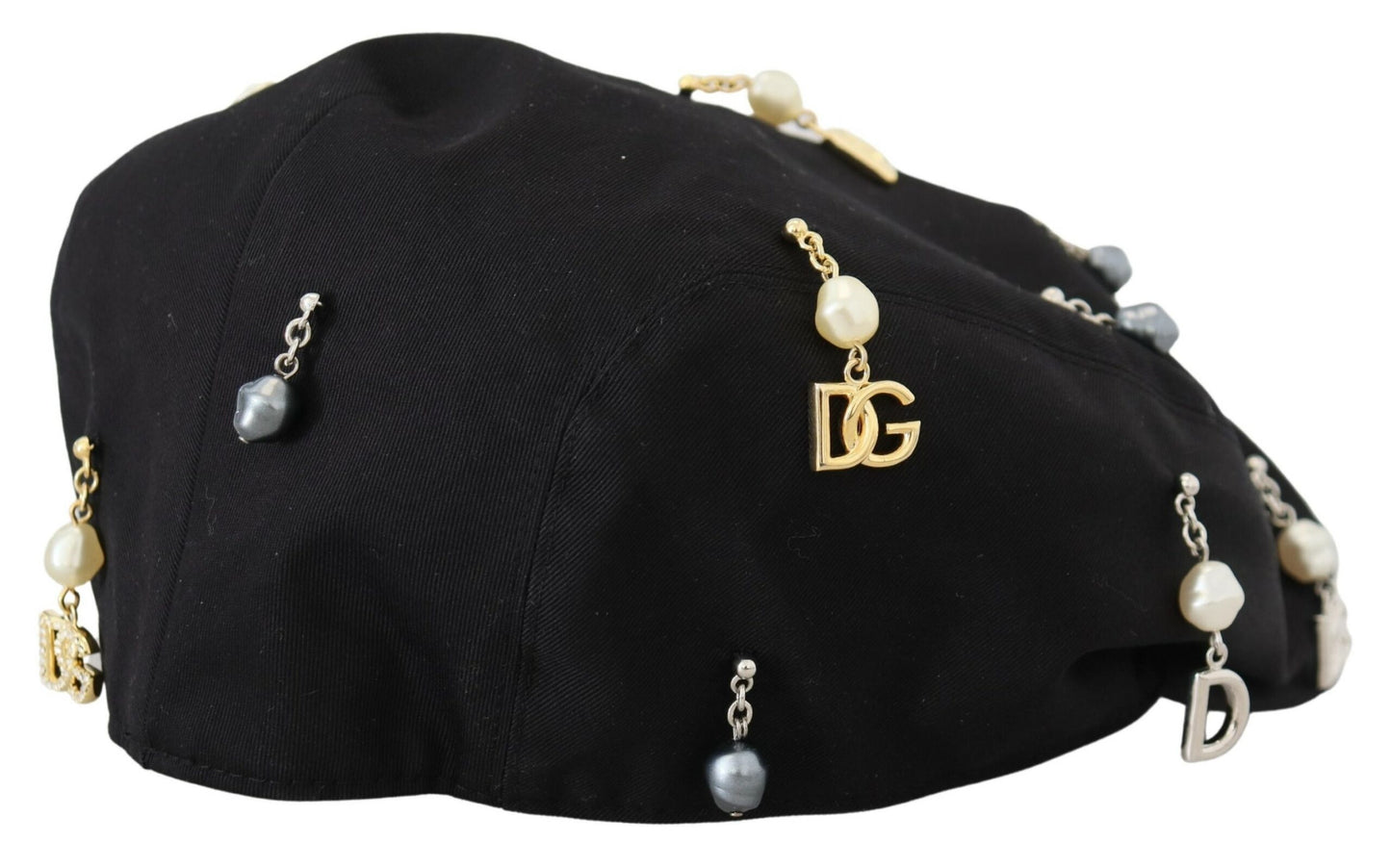 Elegante gorro de vendedor de periódicos de algodón negro de Dolce &amp; Gabbana