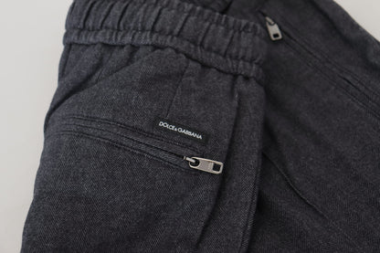 Pantalones deportivos elegantes de algodón gris de Dolce &amp; Gabbana para hombre