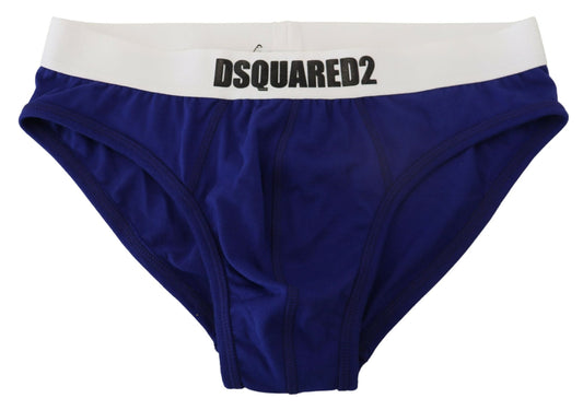 Braguitas de algodón en mezcla de blanco y azul chic de Dsquared²