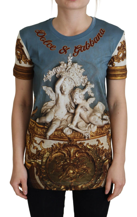 Camiseta informal de algodón con estampado de ángel elegante de Dolce &amp; Gabbana