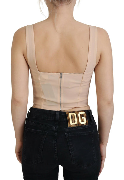 Top tipo corsé con bustier beige elegante de Dolce &amp; Gabbana