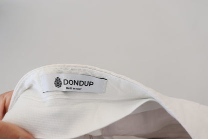 Pantalones blancos elegantes de talle alto y cónicos de Dondup