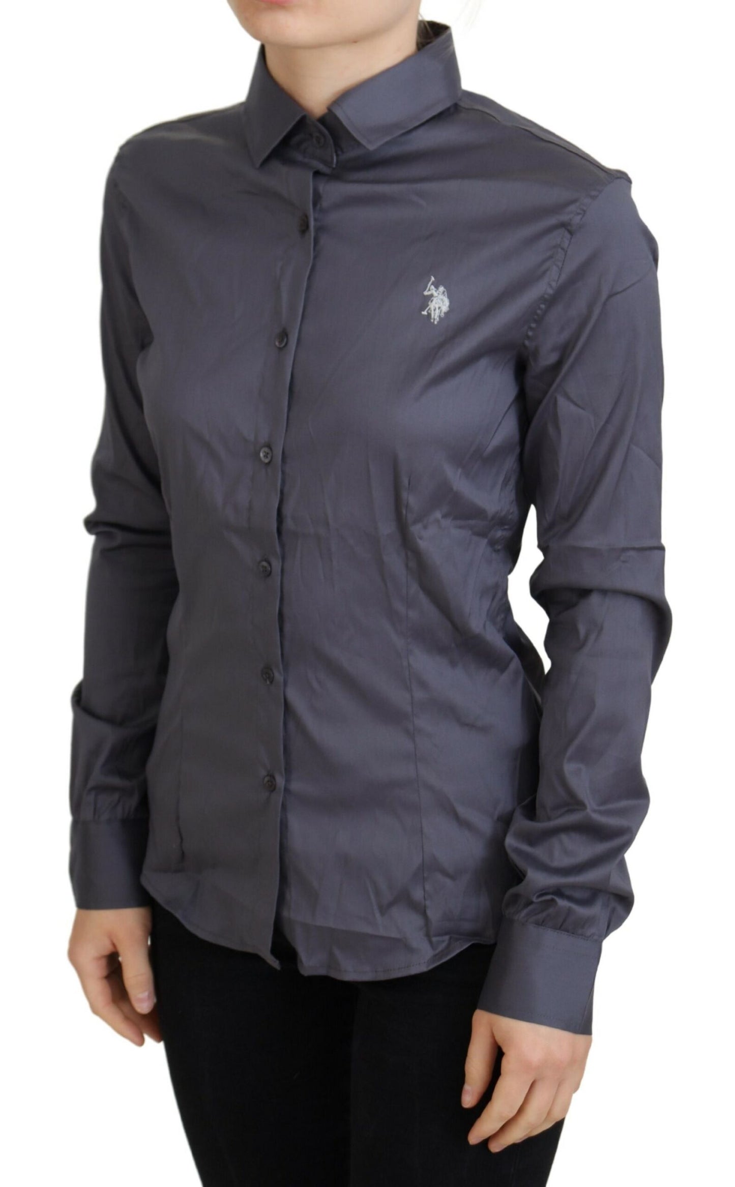 US POLO ASSN. Elegante polo gris de manga larga