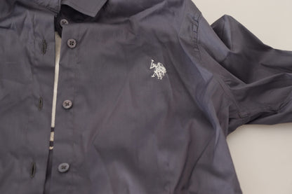 US POLO ASSN. Elegante polo gris de manga larga