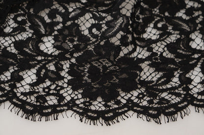 Vestido recto elegante de encaje floral negro de Dolce &amp; Gabbana
