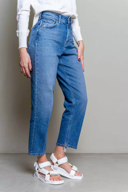 Pantalón vaquero de cintura alta azul elevado Don The Fuller para mujer