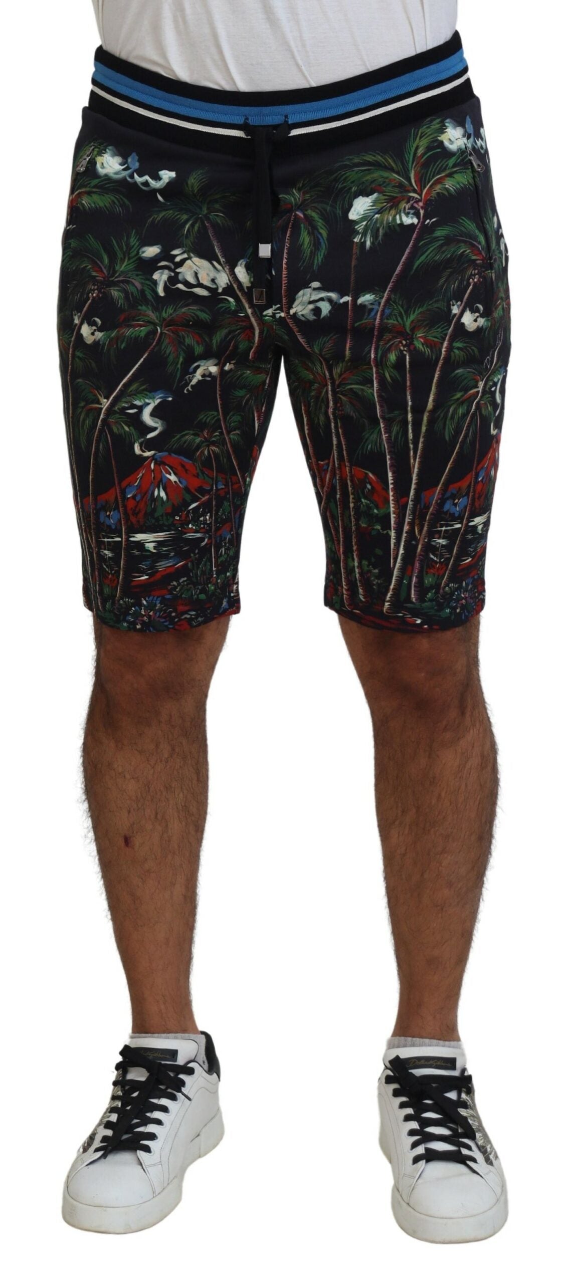 Shorts casuales hasta la rodilla con estampado Volcano de Dolce &amp; Gabbana