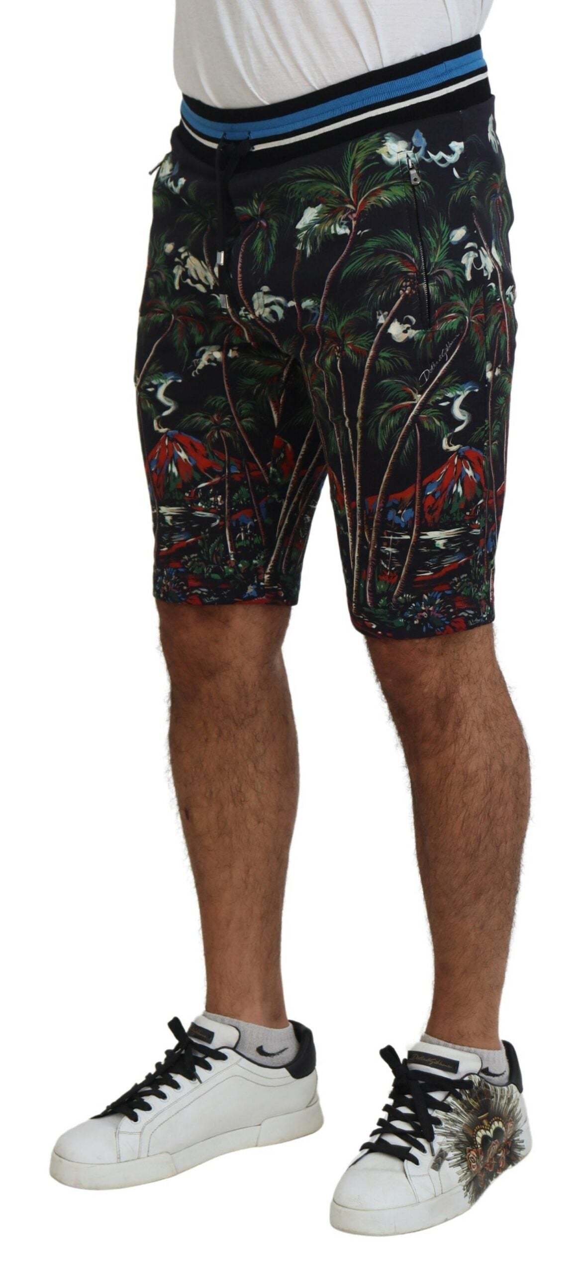 Shorts casuales hasta la rodilla con estampado Volcano de Dolce &amp; Gabbana