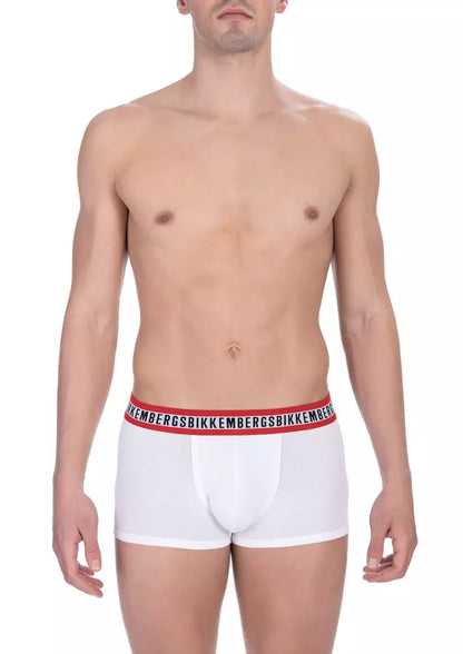 Bikkembergs White Cotton Men Underwear Trunk Pack