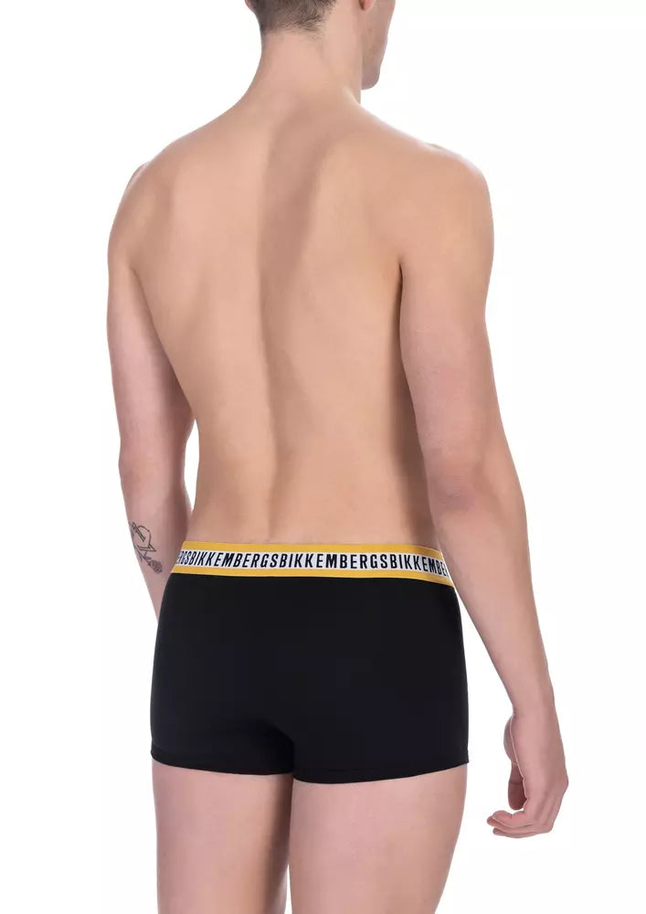 Dúo de calzoncillos tipo bóxer de algodón negro para hombre de Bikkembergs