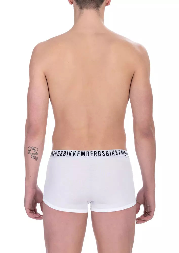 Bikkembergs White Cotton Men Underwear Trunk Pack