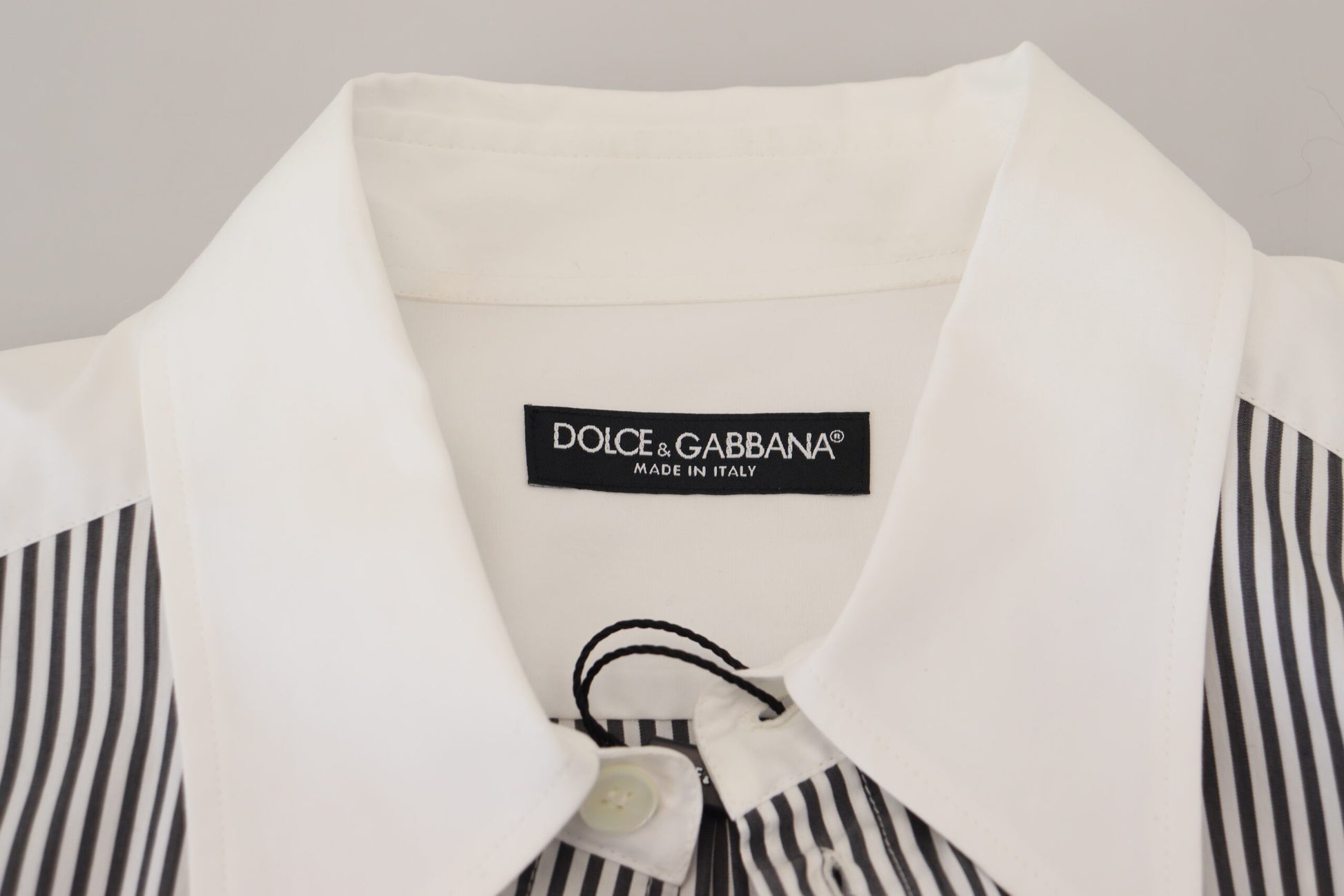 Camisa clásica de rayas blancas y negras con botones de Dolce &amp; Gabbana