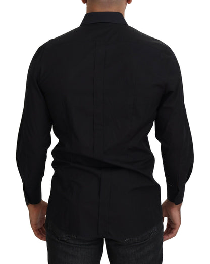 Camisa formal elegante de manga larga negra de Dolce &amp; Gabbana