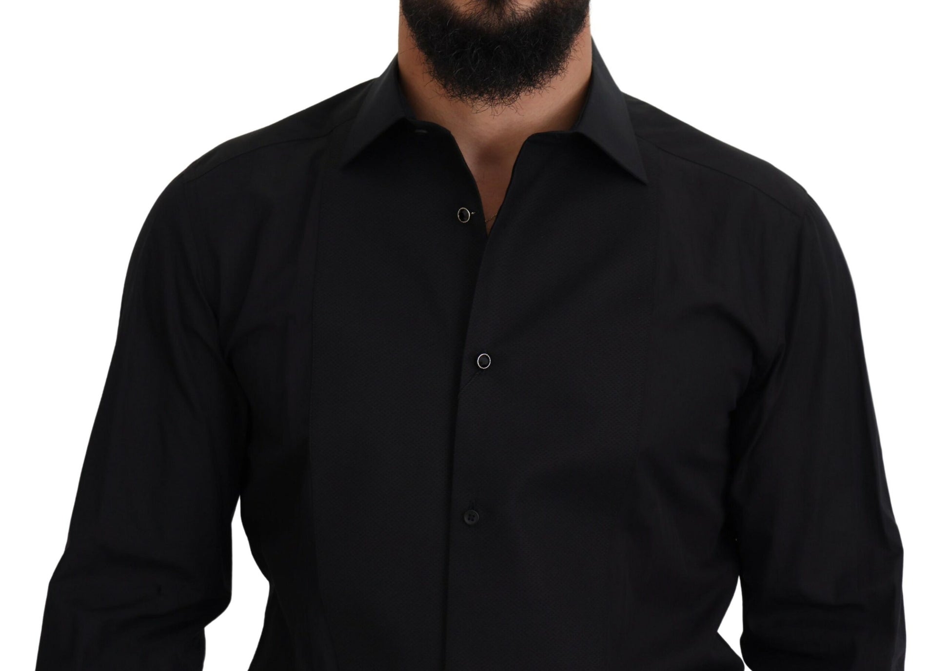 Camisa formal elegante de manga larga negra de Dolce &amp; Gabbana