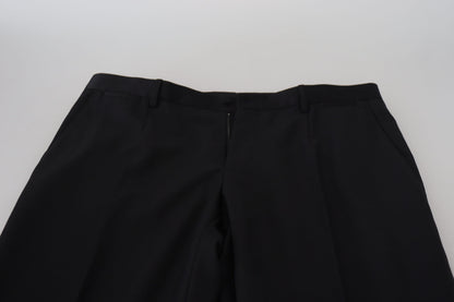 Pantalones de vestir elegantes negros de mezcla de lana virgen de Dolce &amp; Gabbana