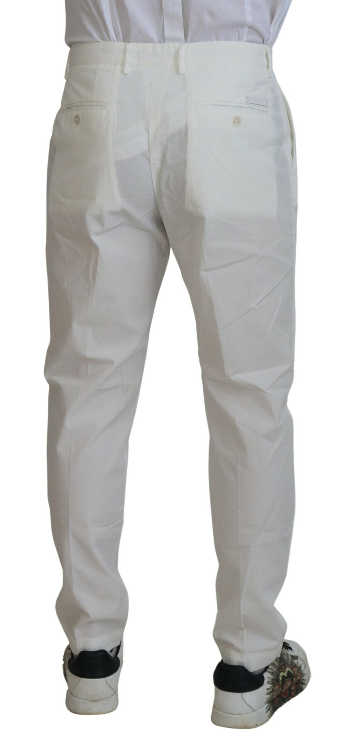 Pantalones chinos elegantes de algodón blanco de Dolce &amp; Gabbana