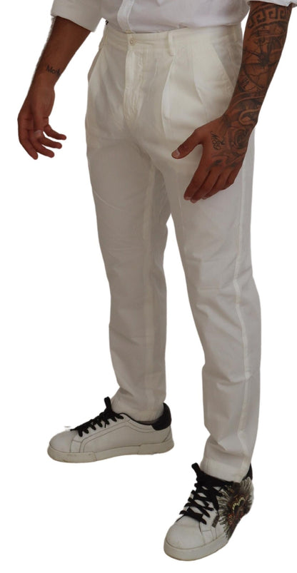 Pantalones chinos elegantes de algodón blanco de Dolce &amp; Gabbana