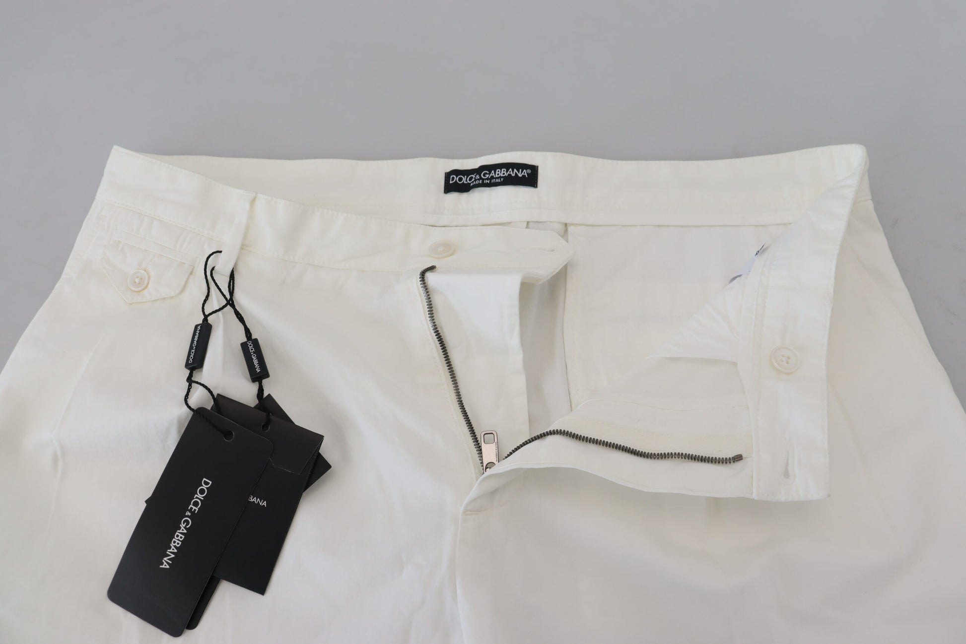 Pantalones chinos elegantes de algodón blanco de Dolce &amp; Gabbana