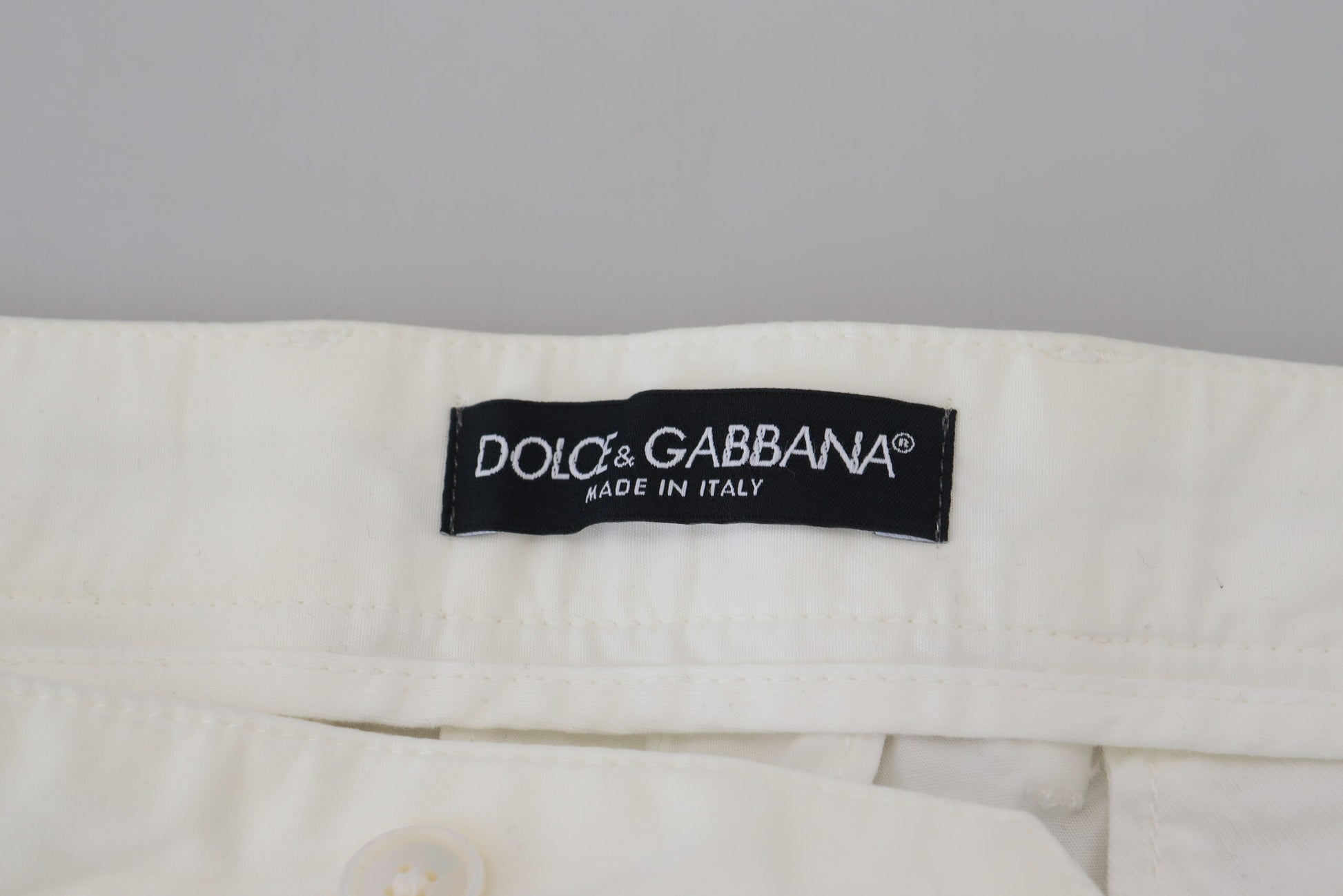 Pantalones chinos elegantes de algodón blanco de Dolce &amp; Gabbana