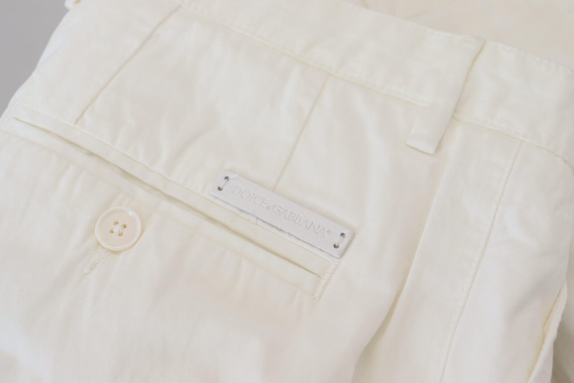 Pantalones chinos elegantes de algodón blanco de Dolce &amp; Gabbana