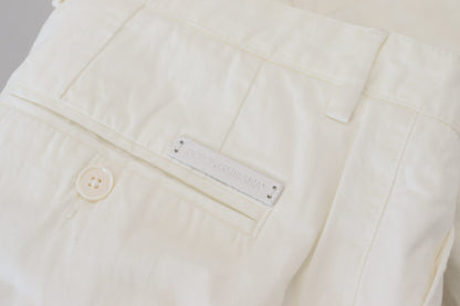 Pantalones chinos elegantes de algodón blanco de Dolce &amp; Gabbana